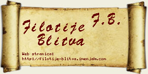 Filotije Blitva vizit kartica